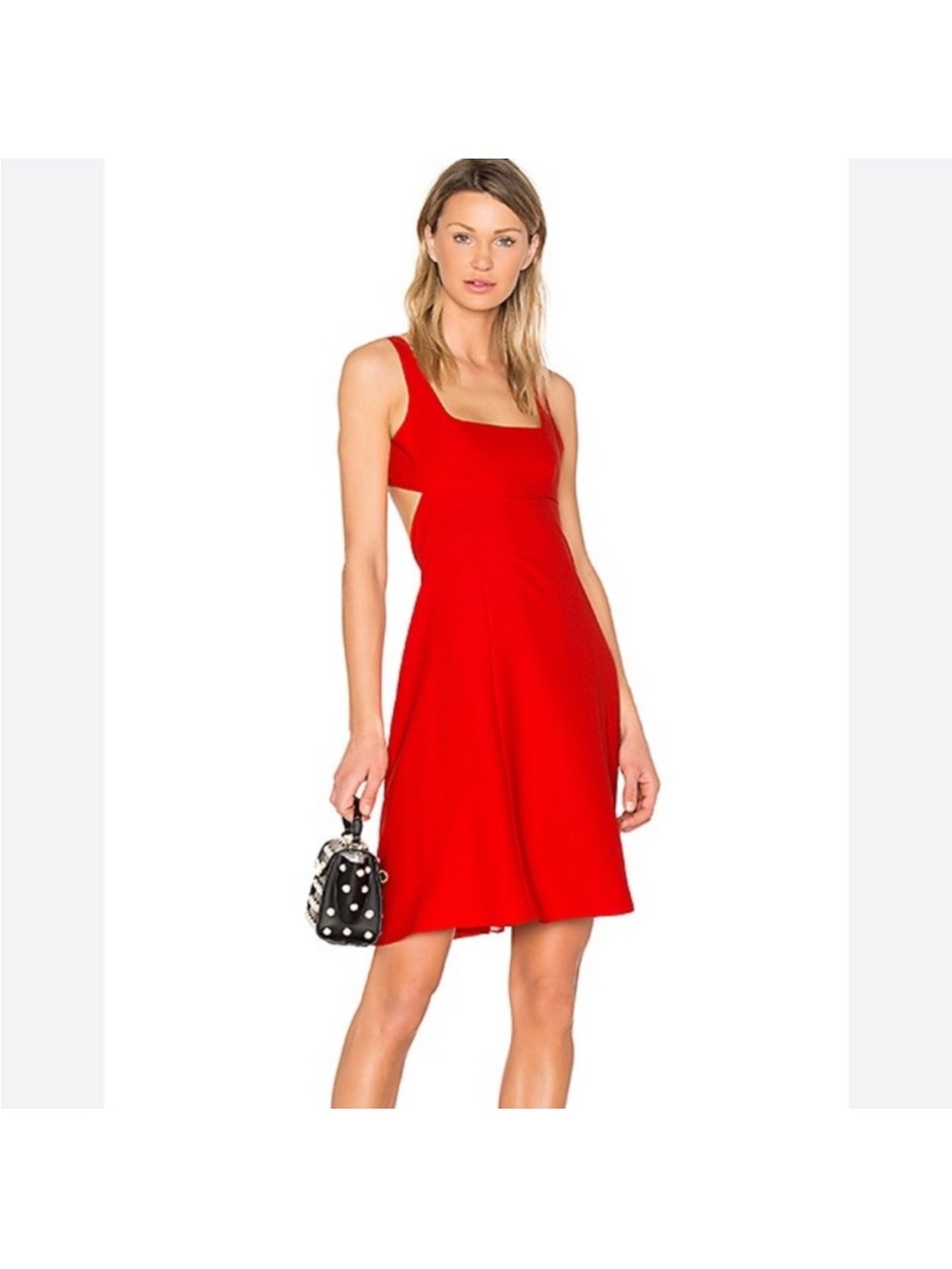 T by Alexander Wang Red Mini A-Line Dress with Open Back Size 6